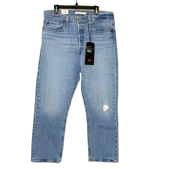 LEVI'S WEDGIE Straight Fit High Rise Cropped JEANS SIZE 31 NWT - Picture 4 of 15